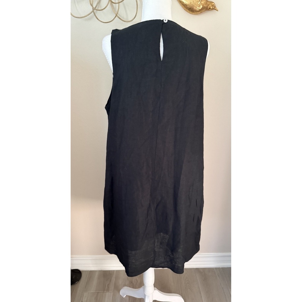 Quince 100% European Linen Tank Shift Dress Black Sleeveless L Large - Picture 5 of 9